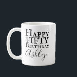 De Café 50th caneca personalizada do aniversário<br><div class="desc">50th caneca personalizada do aniversário</div>