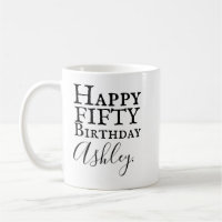 50th caneca personalizada do aniversário
