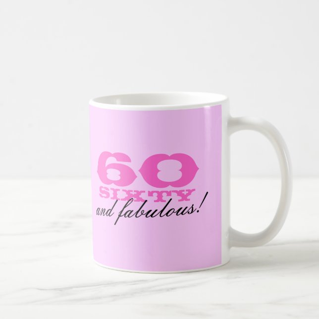 De Café 60th Caneca do aniversário para mulheres | 60 e (Direita)