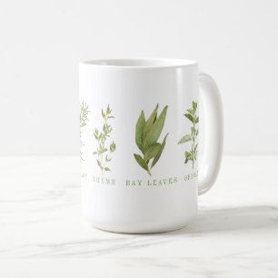 De Café 6 ERVAS FRESQUINHAS Caneca Alta Branca