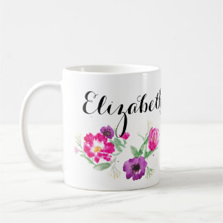 De Café A aguarela feita sob encomenda floresce a caneca