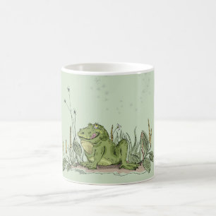 De Café A caneca com imagem engraçada do sapo verde