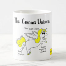 A caneca Comms Unicorn