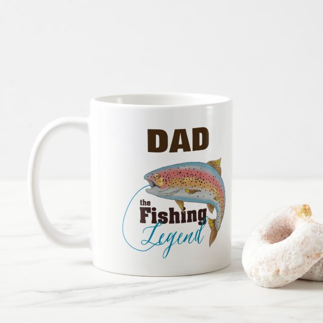 De Café A caneca da legenda da pesca, personaliza o pai, o (Com Donut)