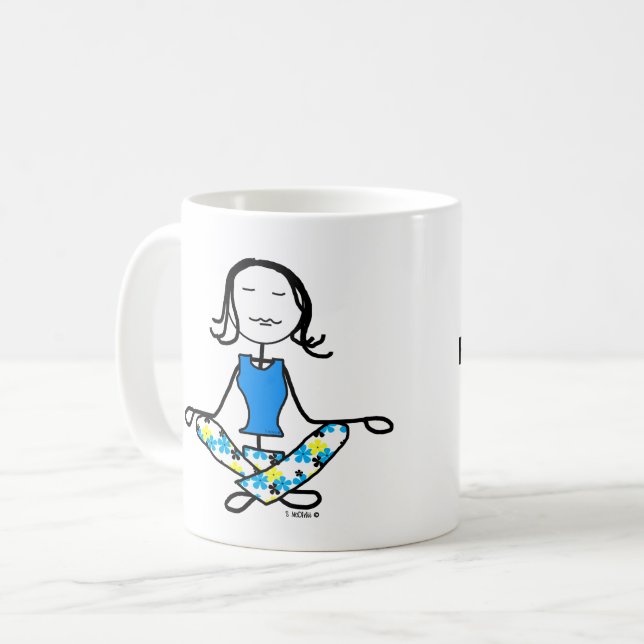 De Café A caneca da meditação das karmas da ioga (Frente Esquerda)