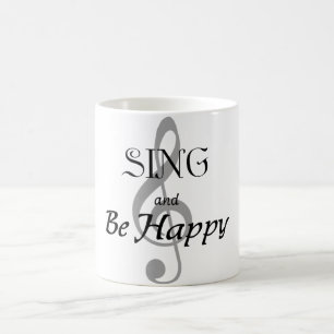 De Café A caneca da música "canta e esteja feliz "