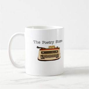 De Café A caneca do logotipo da loja da poesia