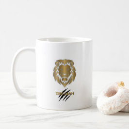 De Café A Caneca Gráfica Leão Dourado e Preto