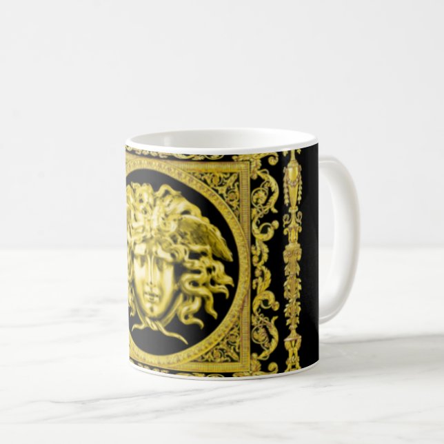 De Café A Caneca Medusa Dourada (Frente Esquerda)