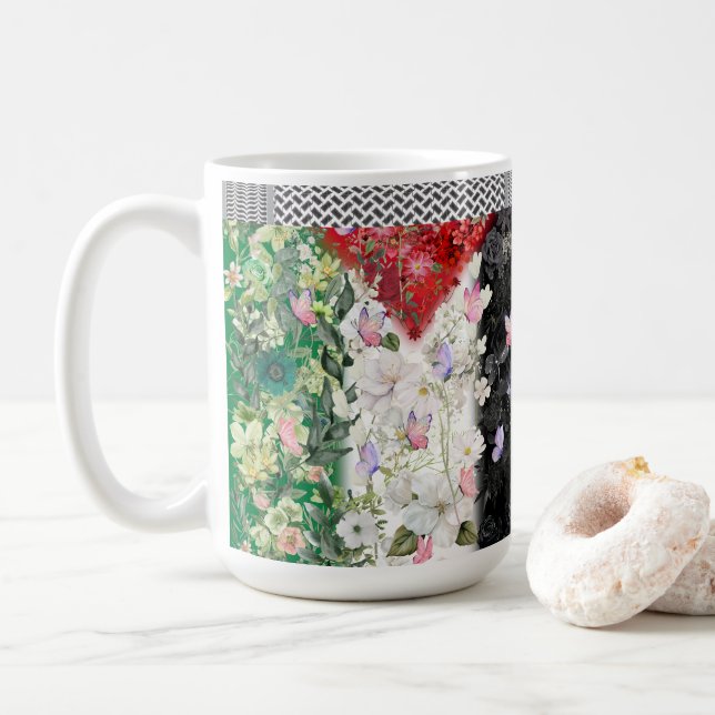 De Café A Caneca Palestina Mais Cutânea Com Mapa Floral (Com Donut)