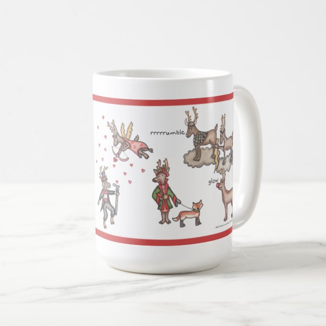 De Café A equipe do papai noel 15 onças. Caneca (Frente Esquerda)