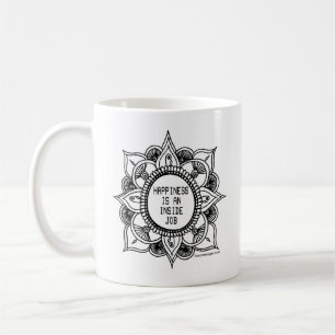 De Café A felicidade é uma caneca da mandala do trabalho