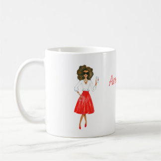 De Café A Mulher Americana Africana é a caneca do dia do c