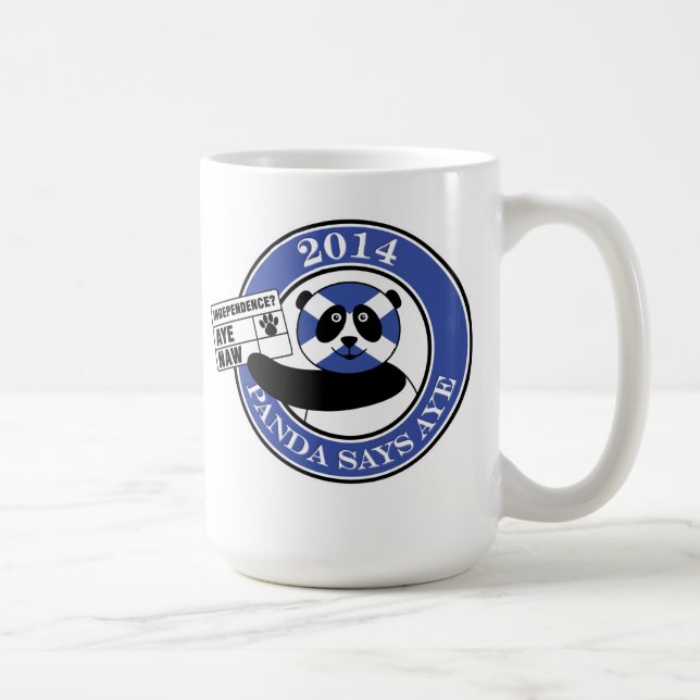 De Café A panda diz aye! caneca (Direita)