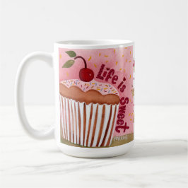 De Café A vida é caneca doce do cupcake