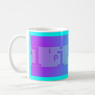 De Café A vida na caneca azul e púrpura