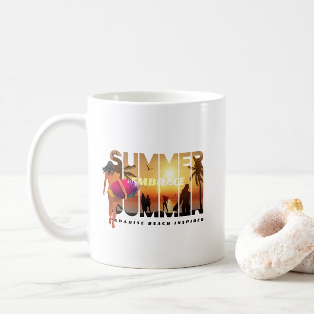 De Café Abrace o Verão | 11# caneca clássica (Com Donut)