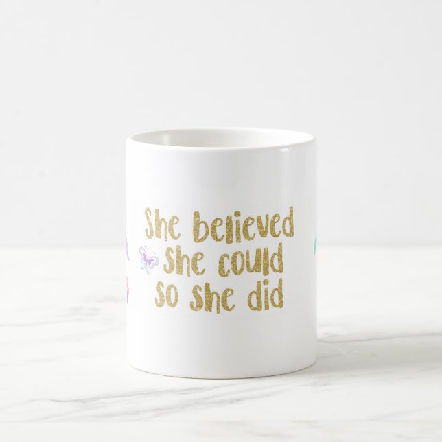De Café Acreditou que poderia assim que fez, caneca (Centro)