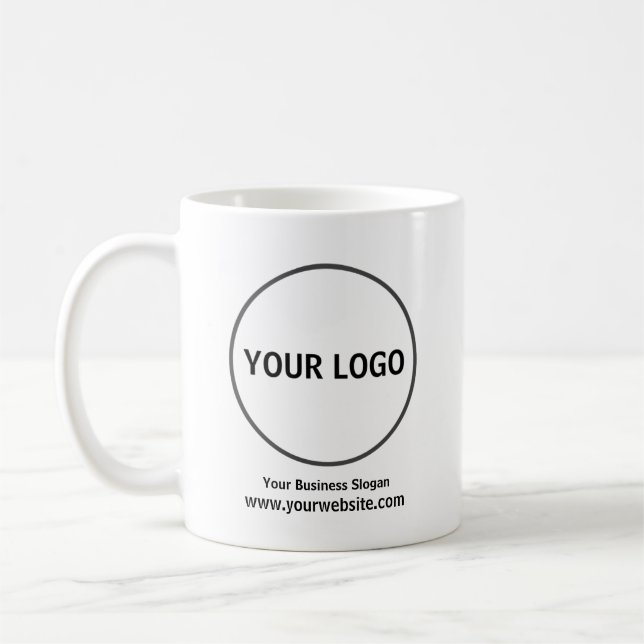 De Café Adicione Seu Logotipo, Caneca da Empresa,  (Esquerda)