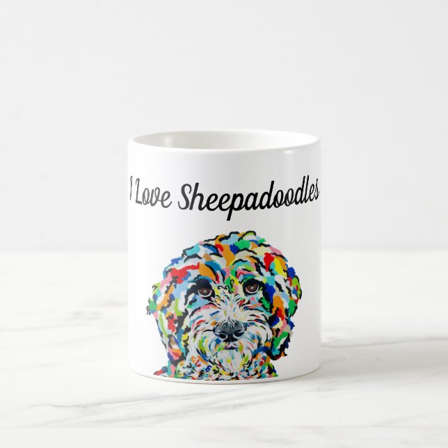 De Café Adoro Sheepadoodles 11 oz. Caneca (Centro)
