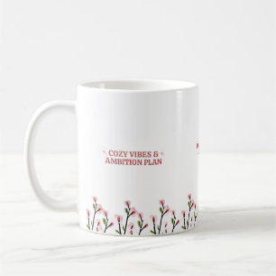 De Café Aesthetic Study Girl Caneca Cozy vibes com Floral