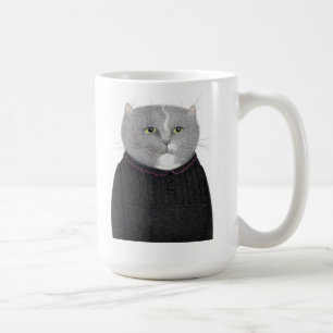 De Café Ajudante Gato Caneca Alta Branca