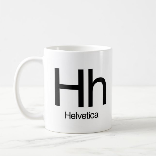 De Café Alfabeto da caneca da tipografia - Helvética (Esquerda)