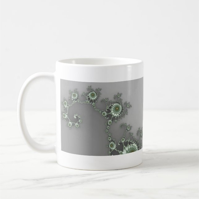 De Café Alienígena cinza - Caneca Fractal (Esquerda)