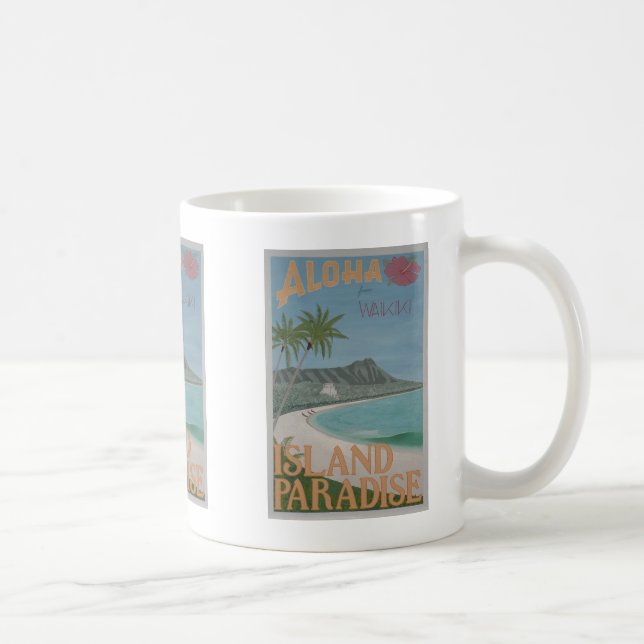 De Café ALOHA da caneca WAIKIKI. (Direita)