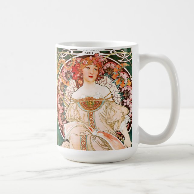 De Café Alphonse Mucha F. Champenois Caneca (Direita)