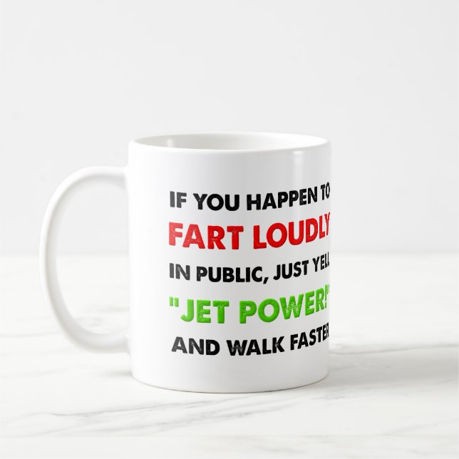 De Café Alto Fart a caneca engraçada do poder do jato (Esquerda)