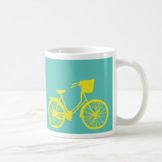 De Café Amarelo/cerceta da caneca da bicicleta do vintage
