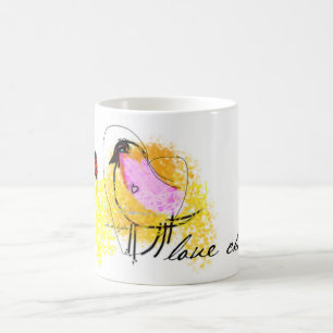 De Café "Ame a caneca branca do clássico 11oz do pintinho