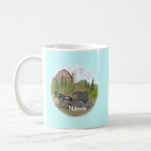 De Café Amish Buggy Devolvendo caneca