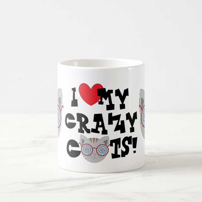 De Café Amo Meus Gatos Loucos! Caneca (Centro)