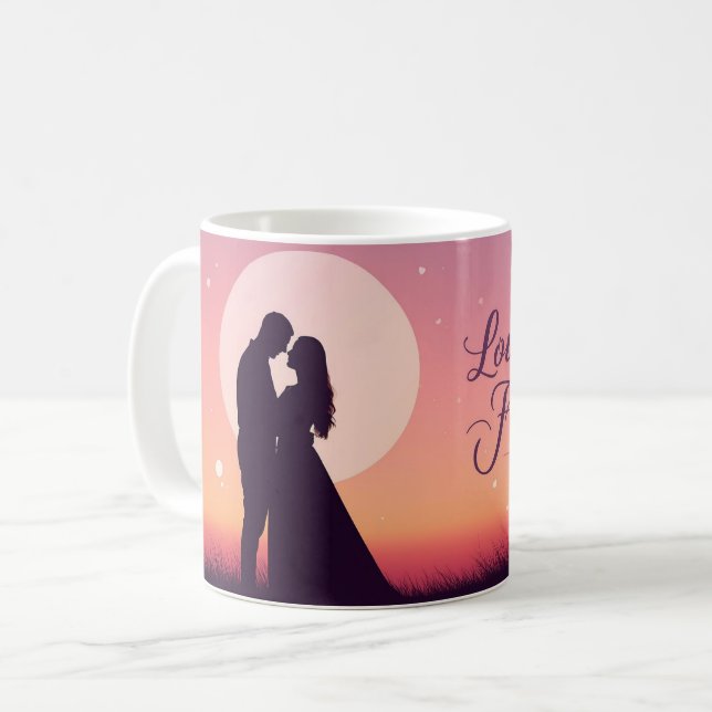 De Café Amo Você Para Sempre | Caneca Romântica do Dia dos (Frente Esquerda)
