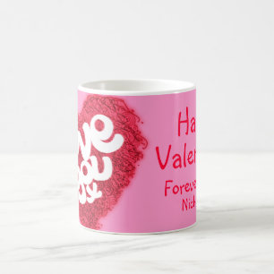 De Café "Amo você x" Namorados, caneca rosa