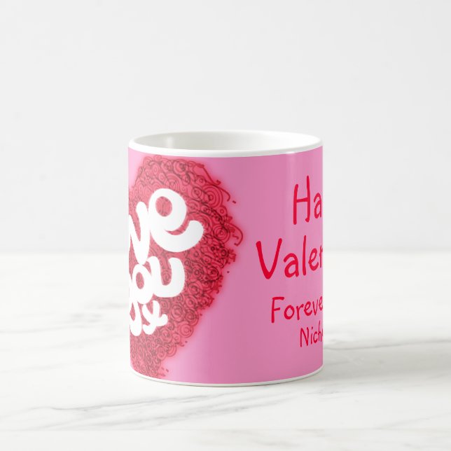 De Café "Amo você x" Namorados, caneca rosa (Centro)