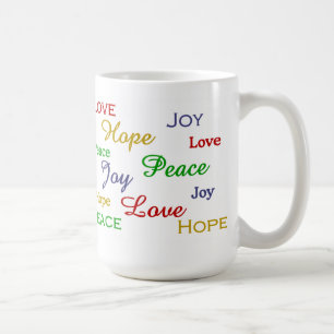 De Café Amor, alegria, esperança, caneca da paz