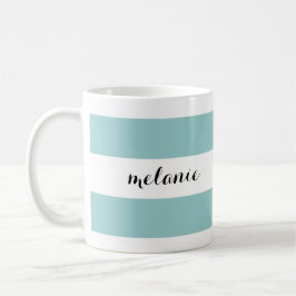 De Café Aqua listrado caneca personalizada