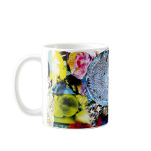 Arte Marinha Microscópica: Caneca Azul Thalassiosi