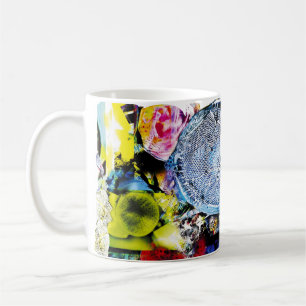 De Café Arte Marinha Microscópica: Caneca Azul Thalassiosi