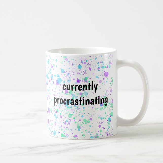 De Café Atualmente Procrastinando - Caneca Divertida (Direita)