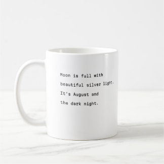 De Café augúrio caneca tipografia poética cheio lua