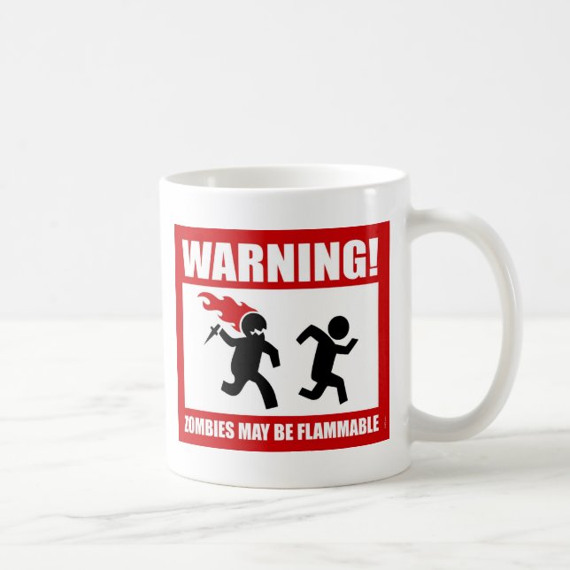 De Café Aviso! Os zombis podem ser caneca inflamável (Direita)