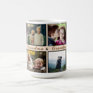 De Café Avó e Avô Modernos – Caneca Personalizada com 8 Fo