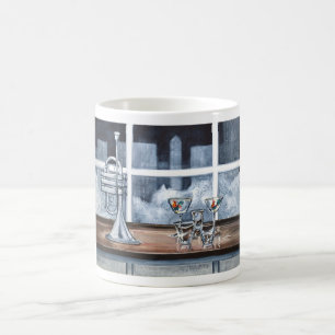 De Café Azuis na caneca da noite