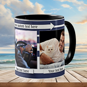 De Café Azul Branco Estimulou Sua Caneca Fotográfica