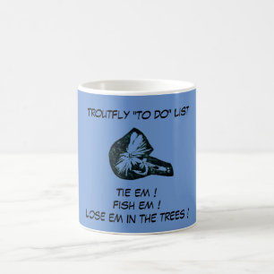De Café "Azul da mosca seca - caneca da lista da mosca da