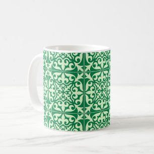 De Café Azulejo marroquino - esmerald e caneca verde-clara